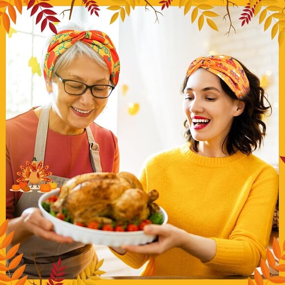 20 Pcs Thanksgiving Fall Headbands Bulk for Women Pumpkin Headbands Accessories - Picture 6 of 7